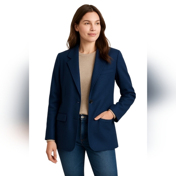 Pendleton Woolen Mills 100% Virgin Wool Blue Single Breasted Coat Jacket Academi - Picture 1 of 12
